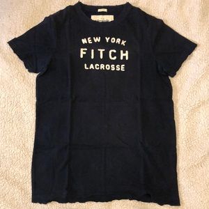 Abercrombie and Fitch embroidered tee. Size medium. Navy blue